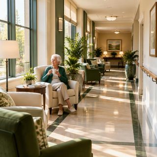 A clean and comfortable shared lounge corridor